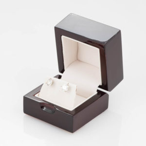 classic wooden earring box